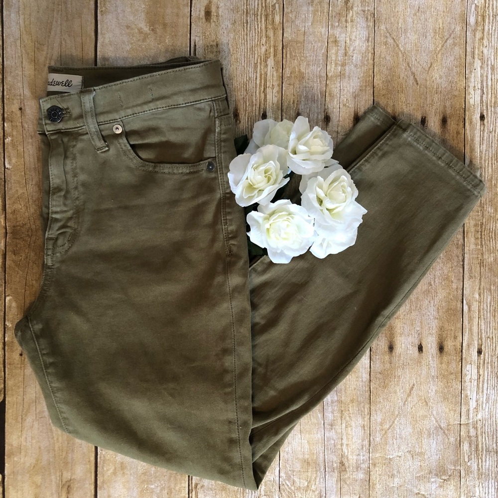 Madewell High Rise Olive Jeans